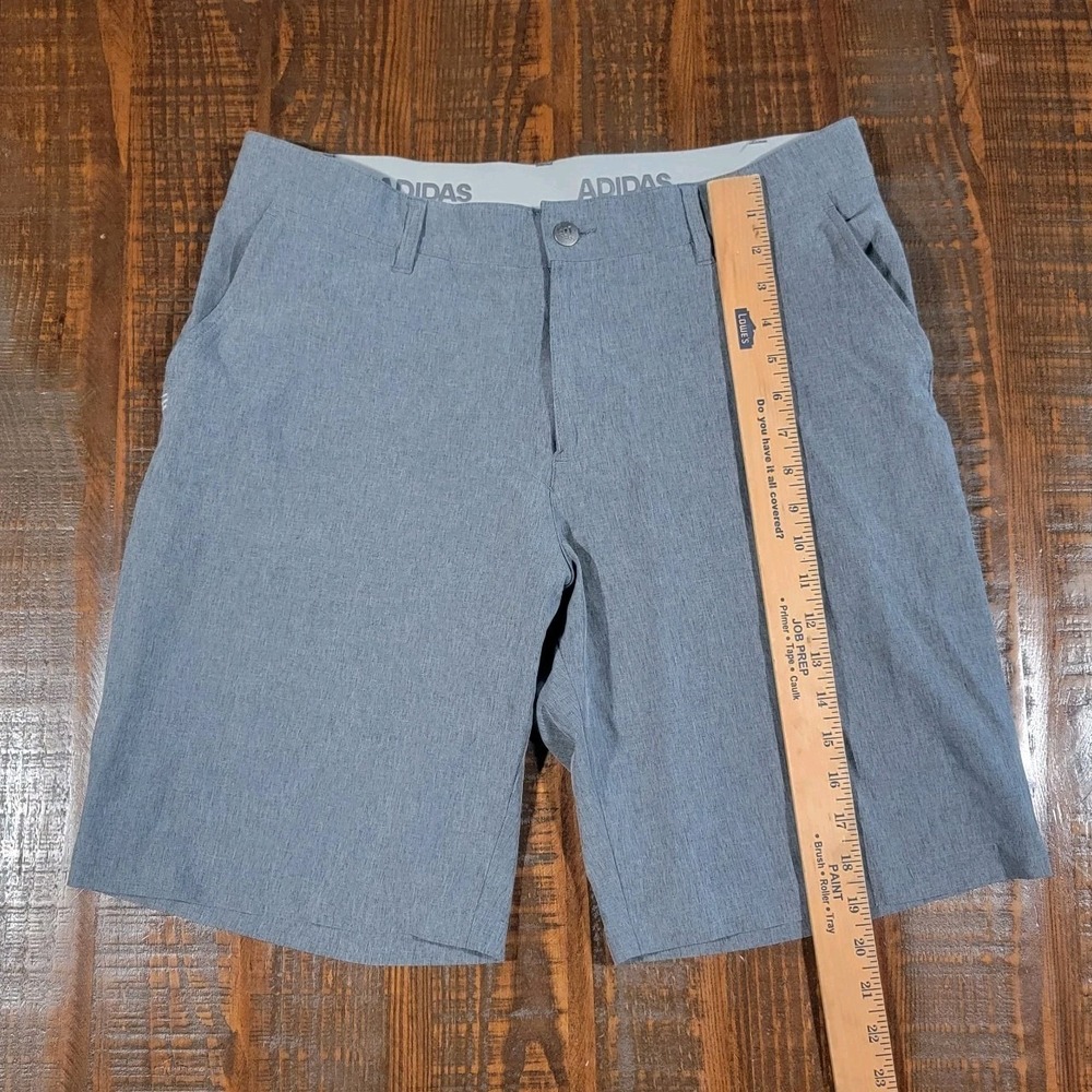 Adidas Shorts Mens 34 Gray Chino Flat Front Stretch 10 Inseam Golf Casual